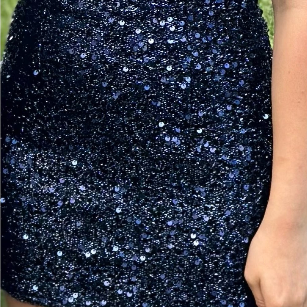 PacSun Navy Sequin Prom Dress